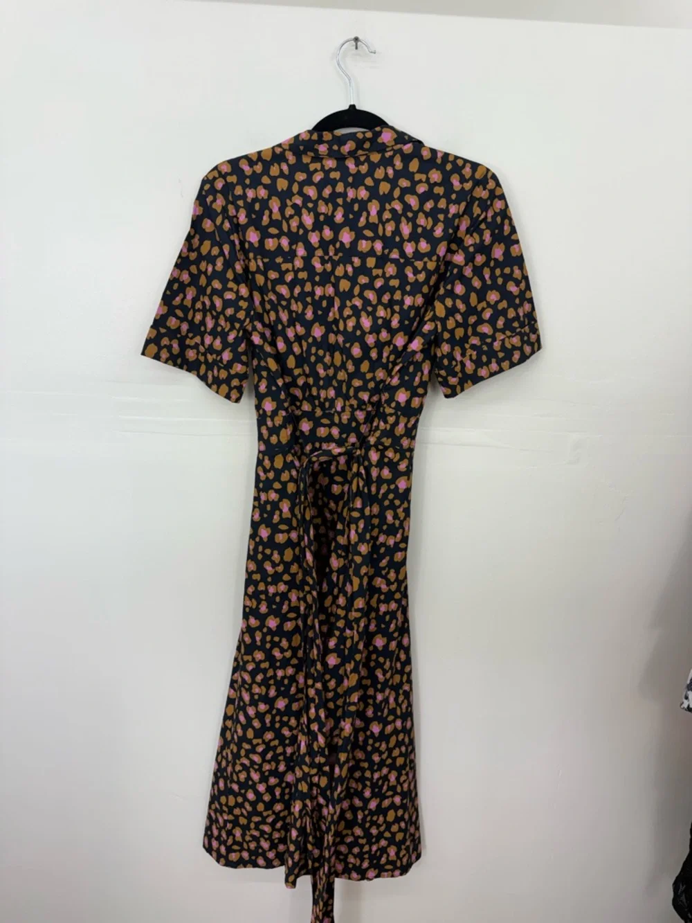 J Crew Navy Leopard Shirt Midi Dress Y9